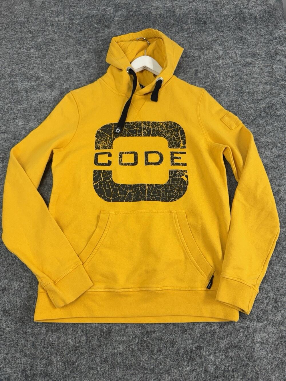 Code Zero Hoodie Mens Small Sweatshirt Yachting Sailor Mustard Pullover N123